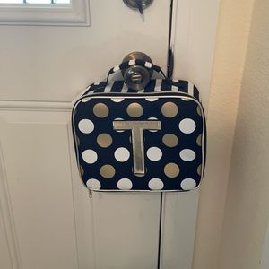 Justice lunch bag. New with tags. Initial T on front